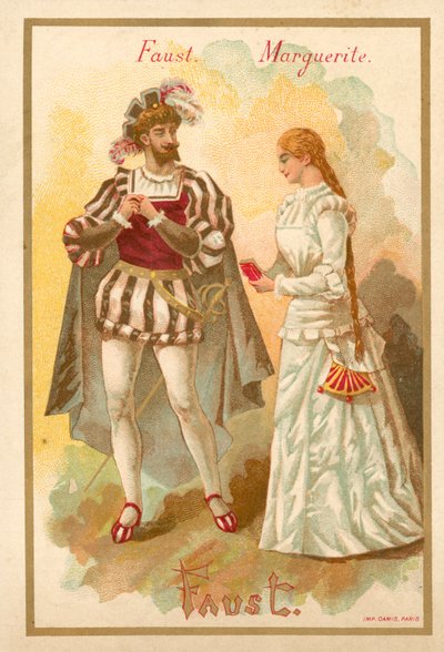Charles Gounods opera FaustのFaust and Margurite 作： French School